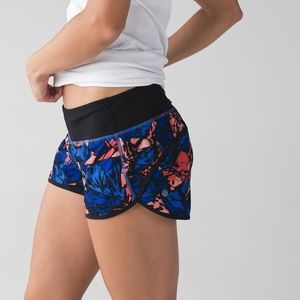 Lululemon Speed Short - Paint Storm Blue, Orange & Black